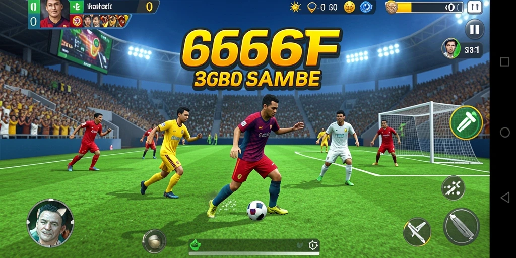 Screenshot gameplay 666F menampilkan aksi seru di lapangan olahraga.
