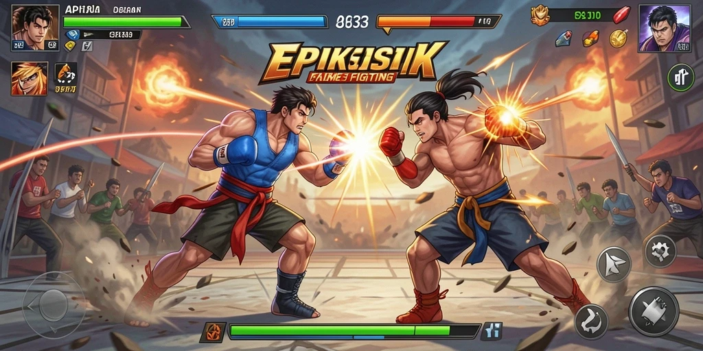 Tampilan gameplay pertarungan seru di API33 yang menguji keterampilan pemain.