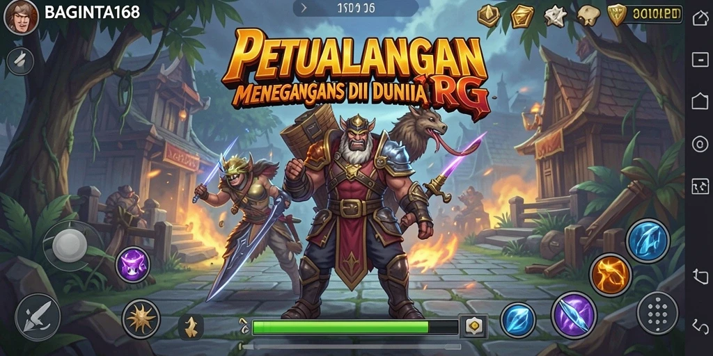 Tangkapan layar gameplay BAGINTA168 menunjukkan aksi pertarungan yang seru.