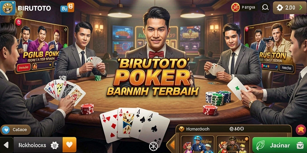 Tampilan gameplay poker menarik di BIRUTOTO.