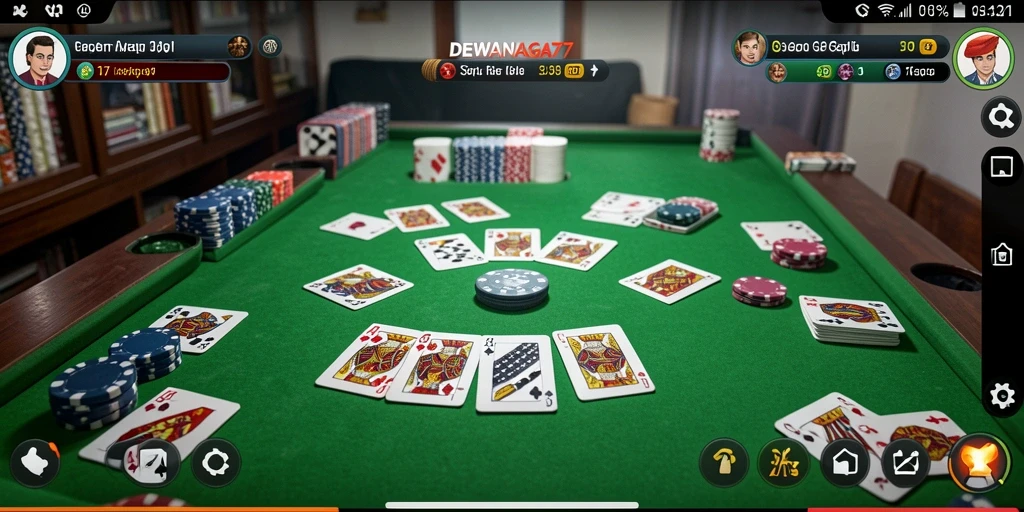Screenshot gameplay DEWANAGA77 menampilkan keseruan permainan Gaple.