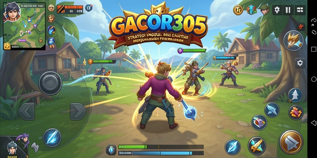 Screenshot menunjukkan gameplay penuh strategi dalam GACOR305.