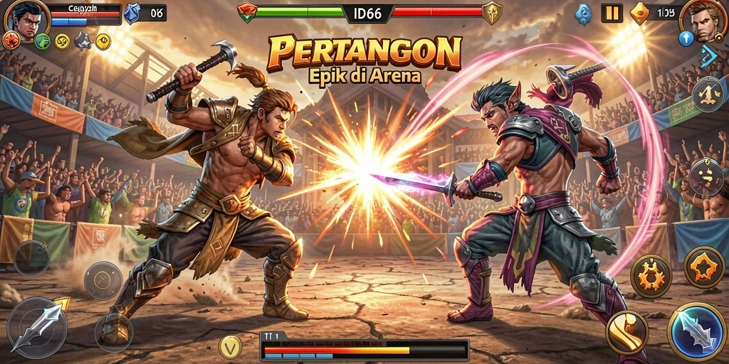 Gambaran aksi seru dalam ID66 dengan pertarungan mendebarkan.
