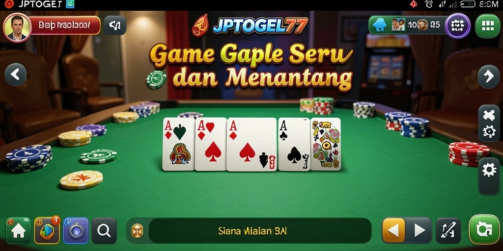 Tampilan menarik gameplay Gaple di JPTOGEL77.