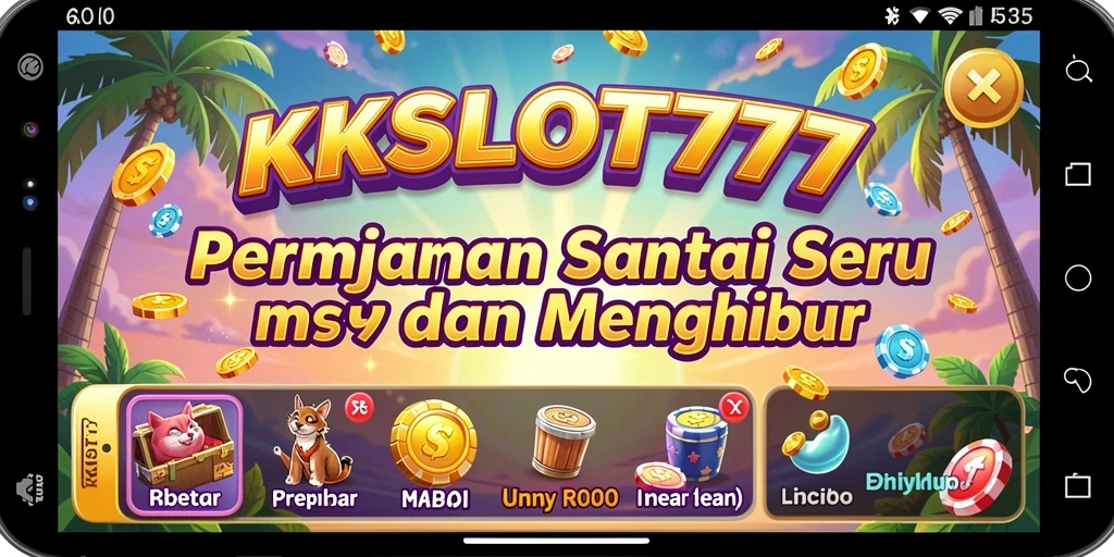 Tampilan gameplay KKSLOT777 yang menarik dan penuh warna.