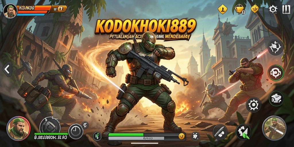 Tampilan permainan aksi KODOKHOKI889 yang mendebarkan dan penuh tantangan.