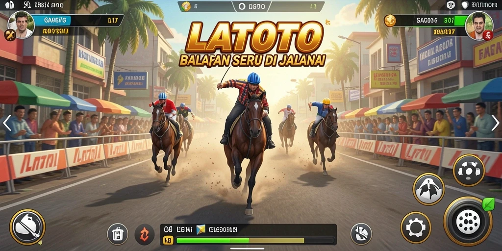 Gameplay seru dalam LATOTO yang menghadirkan balapan mendebarkan.