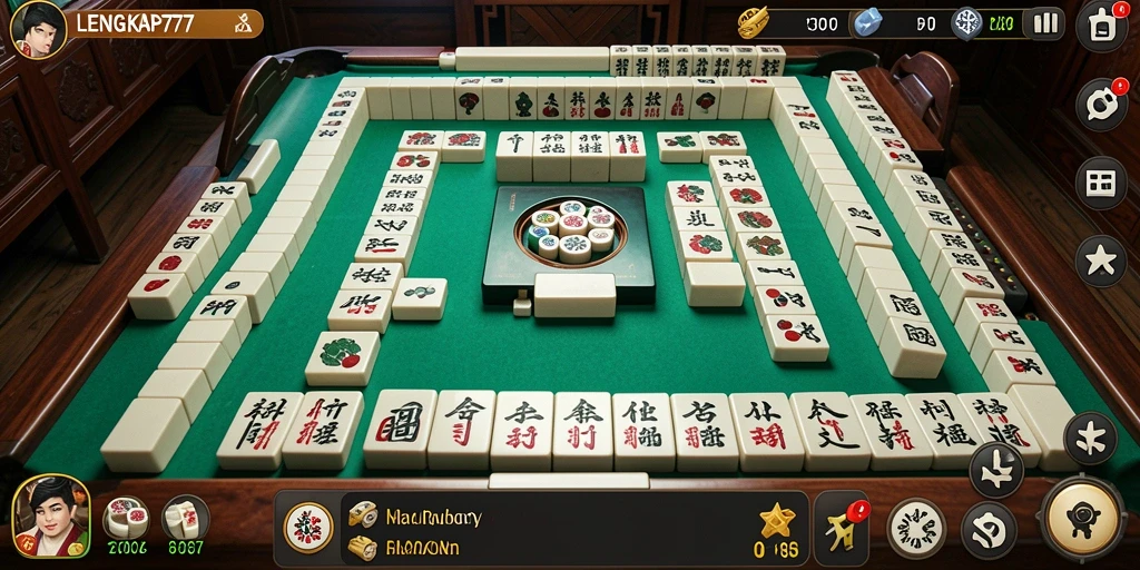 Screenshot gameplay Mahjong yang menarik dari LENGKAP777.