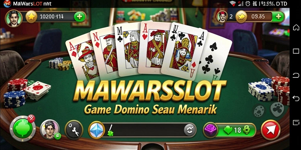 Screenshot gameplay seru dari MAWARSLOT yang menunjukkan permainan Domino.