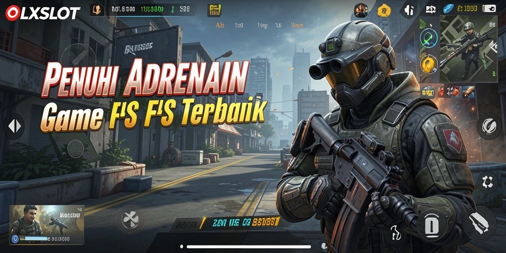 Screenshot menampilkan aksi intens dalam permainan FPS OLXSLOT.