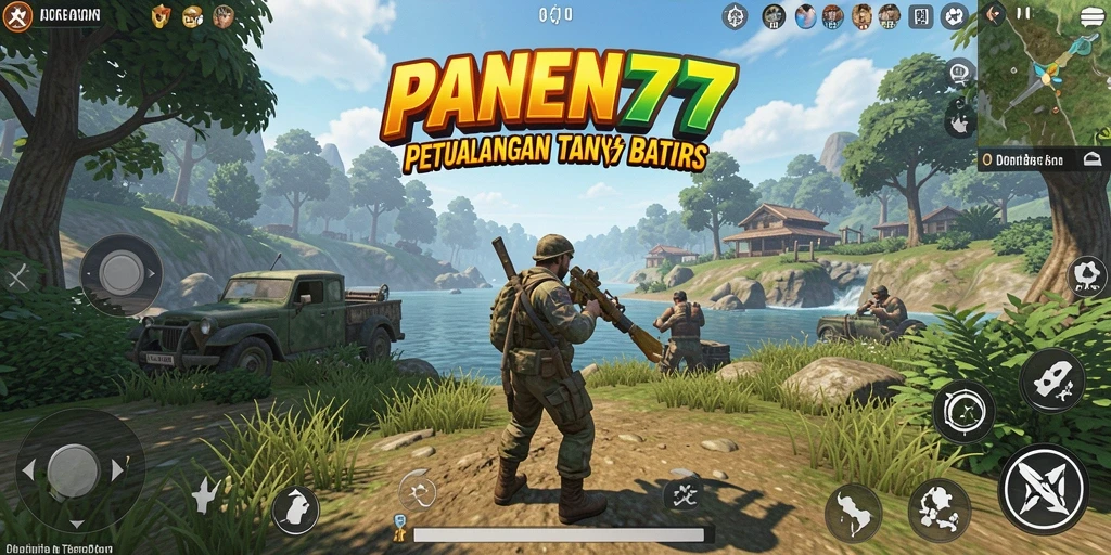 Screenshot PANEN77 menunjukkan pemain menjelajahi dunia terbuka yang menakjubkan.