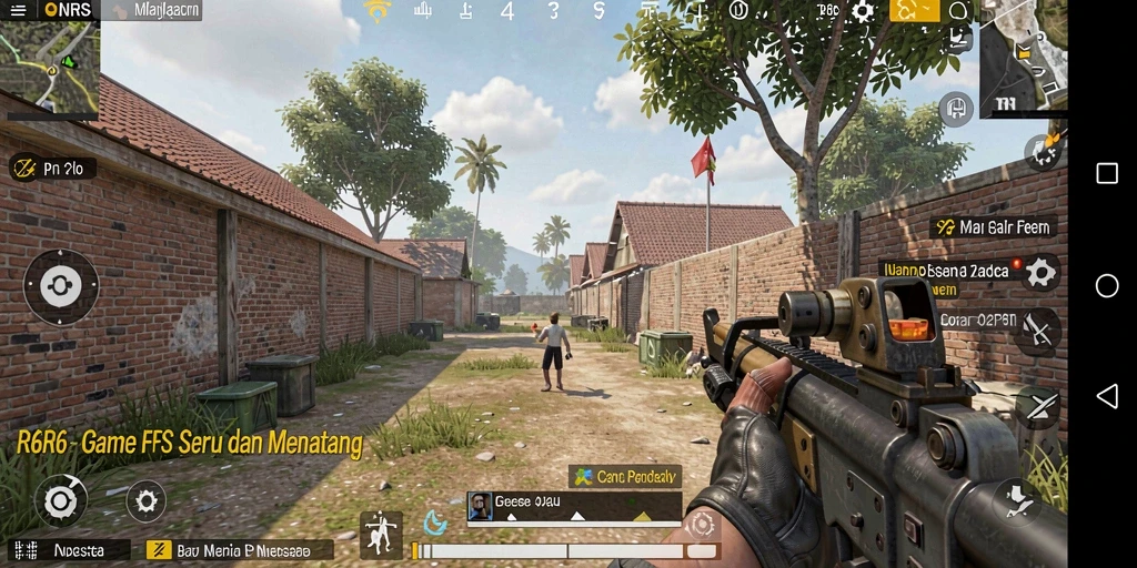 Screenshot utama R6R6 yang menunjukkan aksi menegangkan dalam gameplay FPS.