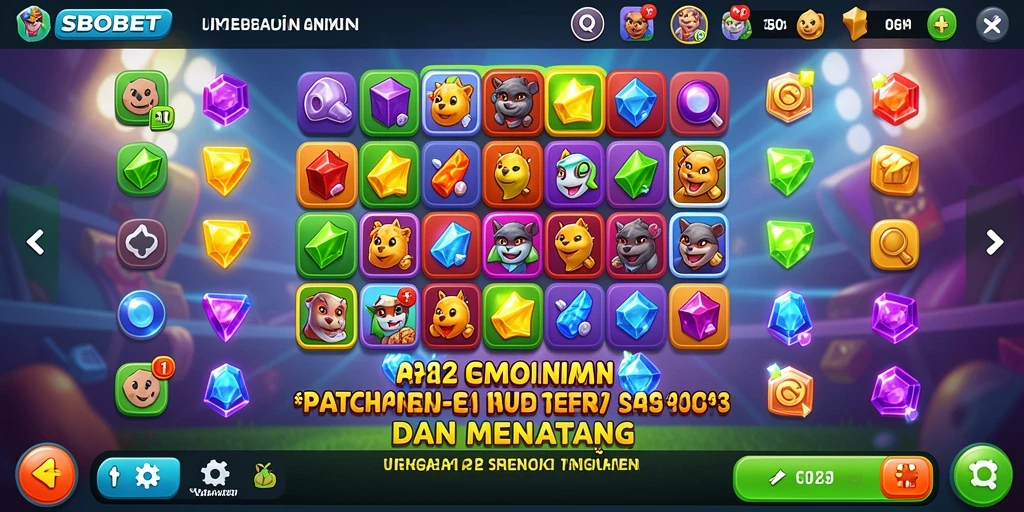 Tampilan gameplay seru dari SBOBET dengan elemen match-3 yang menantang.