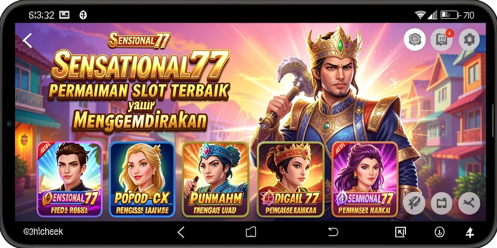 Tampilan gameplay menarik SENSATIONAL77 dengan berbagai tema Slot.