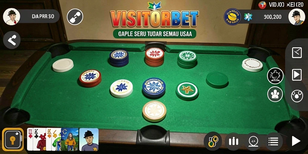 Screenshot gameplay VISITORBET menunjukkan suasana seru bermain Gaple.